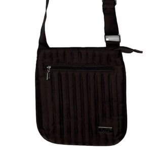 Roots Nylon Ribbed Crossbody Bag Purse